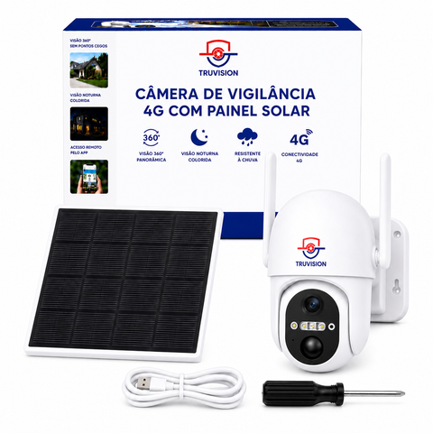 Câmera de Vigilância 4G com Painel Solar