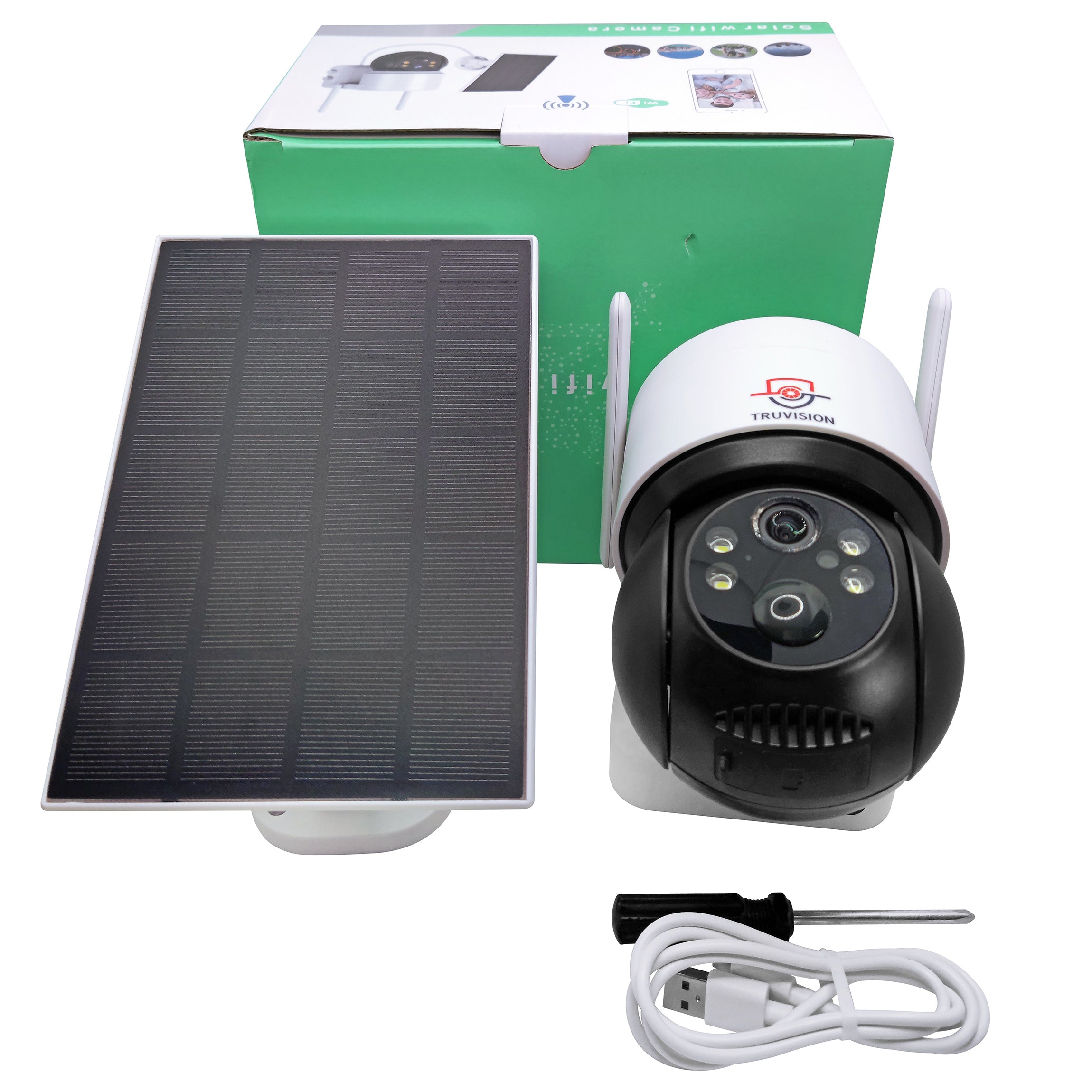 Câmera Rotativa com Painel Solar e Bateria